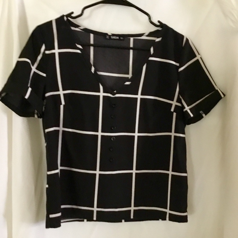 🐼 Shein ⚫️ Black & White Small 🦓 Blouse